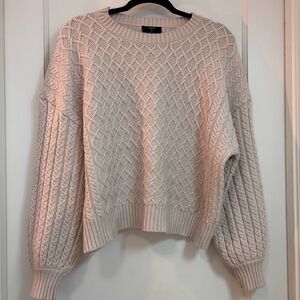 Tahari Women's Light Beige Cable Knit Sweater